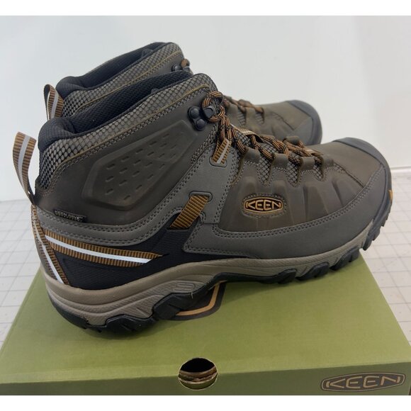 Keen Men's Targhee III Waterproof Mid Hiking Boots Sz. 12 Black Olive/Golden Bro - Picture 2 of 8